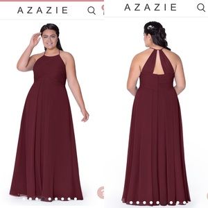 Azazie Ginger in Cabernet Size 18